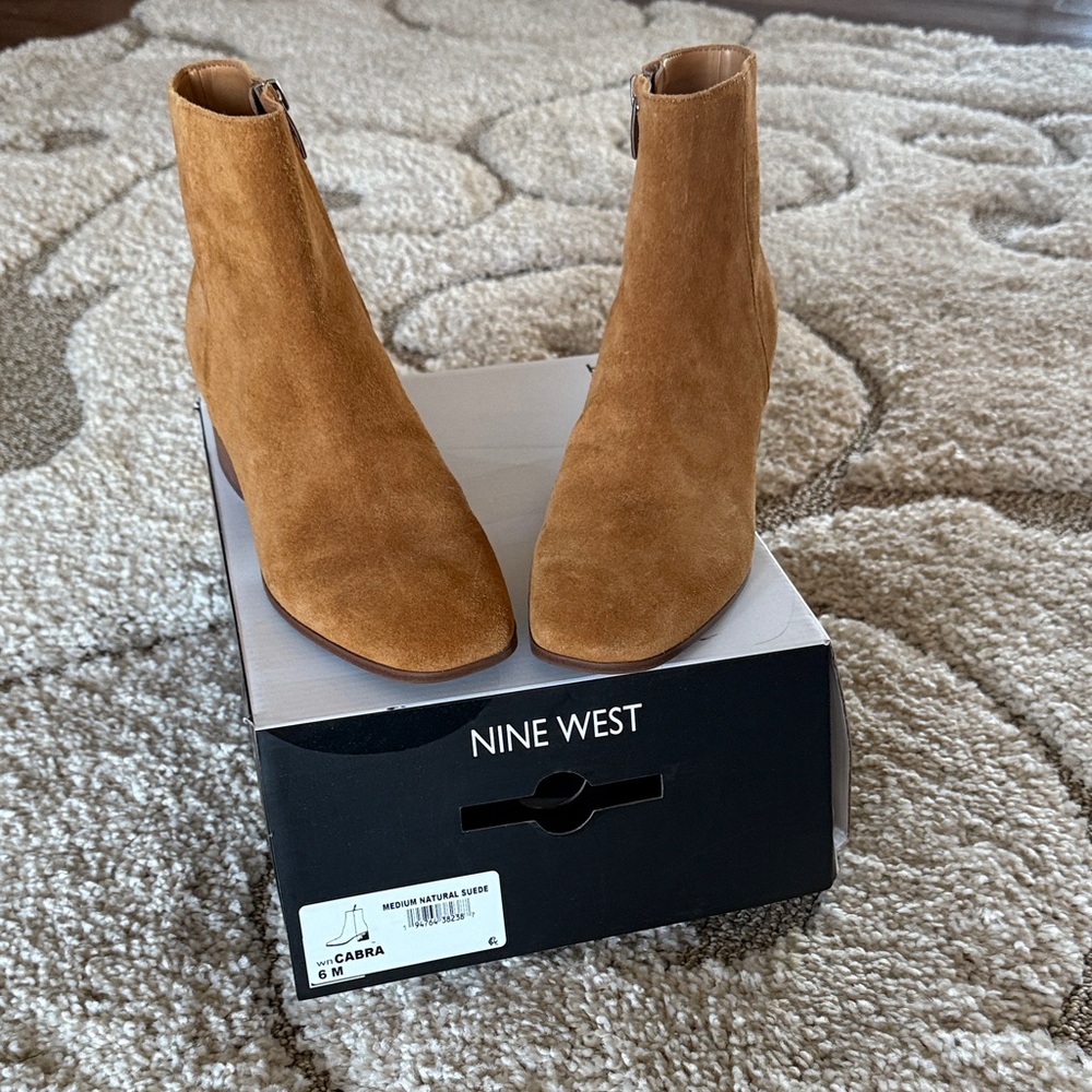 Nine West Women's Caramel Suede Ankle Booties